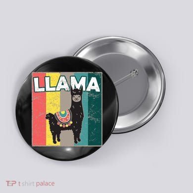 Llama Retro Button