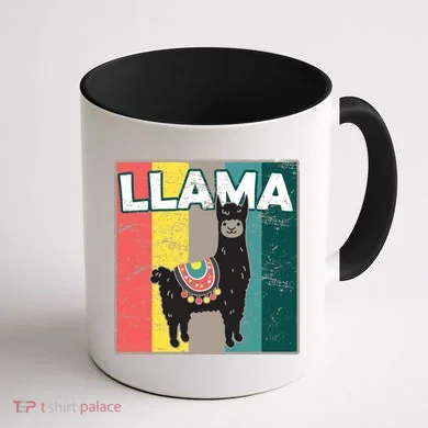 Llama Retro Coffee Mug back
