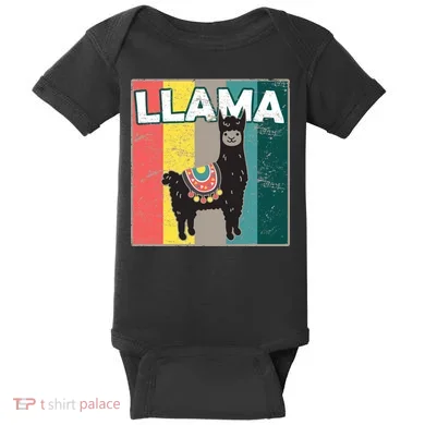 Llama Retro Baby Bodysuit