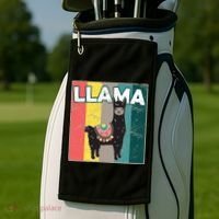 Llama Retro Golf Towel thumb 2