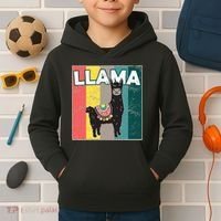 Llama Retro Kids Hoodie thumb 2