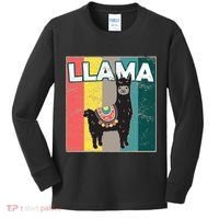 Llama Retro Kids Long Sleeve Shirt thumb 0