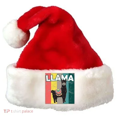 Llama Retro Santa Hat