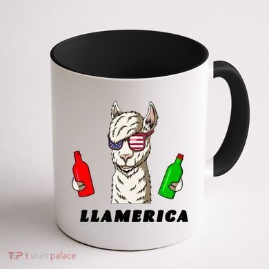 Llamerica Funny USA Coffee Mug back