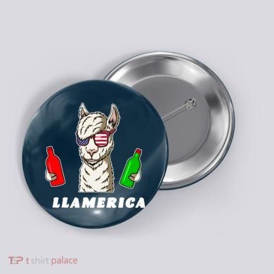 Llamerica Funny USA Button