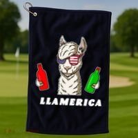 Llamerica Funny USA Golf Towel thumb 1