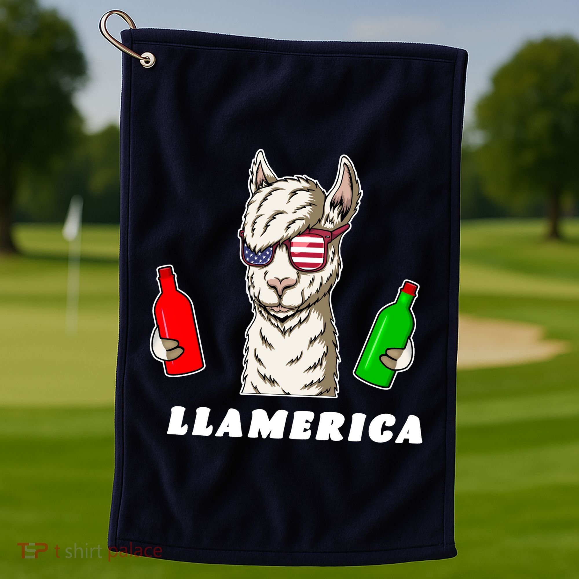 Llamerica Funny USA Golf Towel