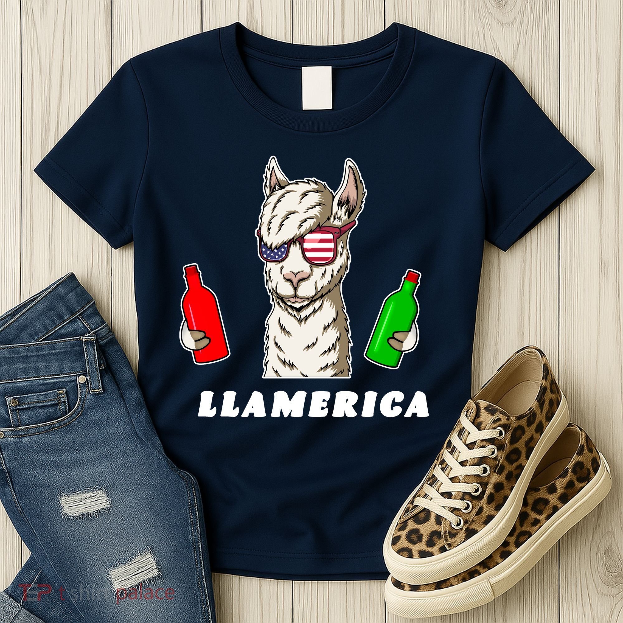 Llamerica Funny USA Women's T-Shirt