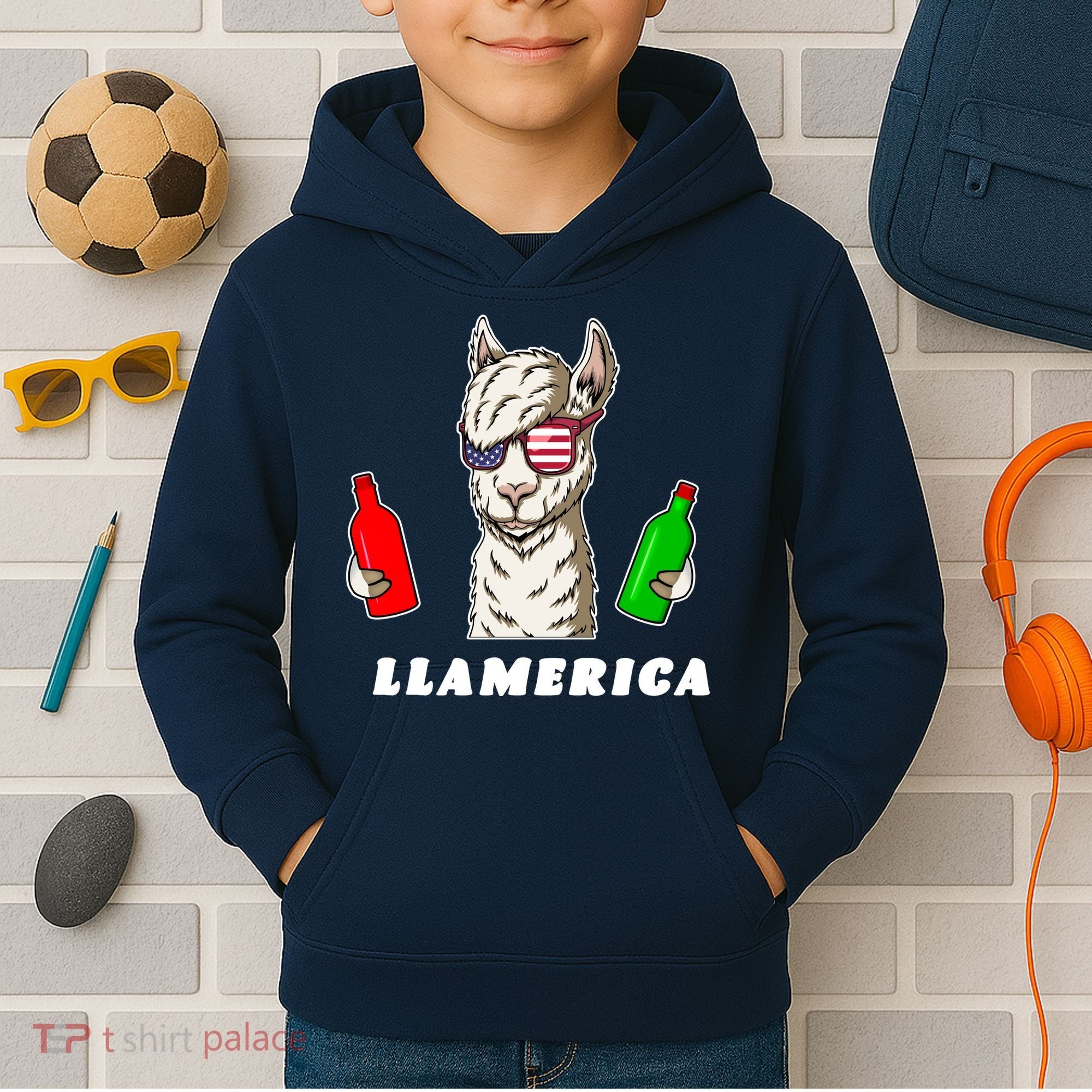 Llamerica Funny USA Kids Hoodie