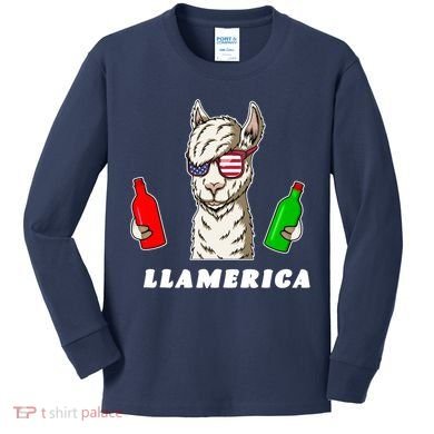 Llamerica Funny USA Kids Long Sleeve Shirt