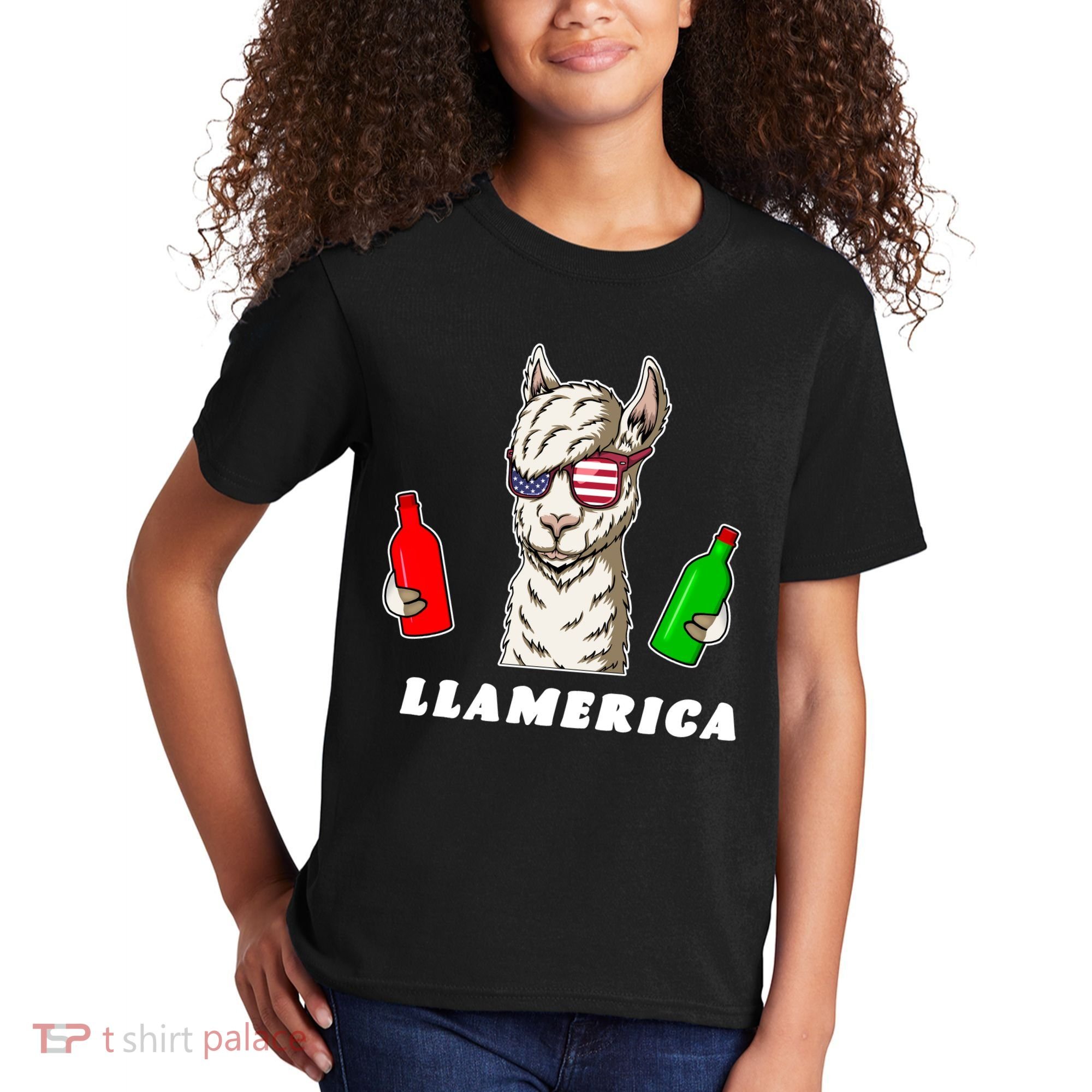 Llamerica Funny USA Kids T-Shirt