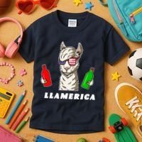 Llamerica Funny USA Kids T-Shirt thumb 3