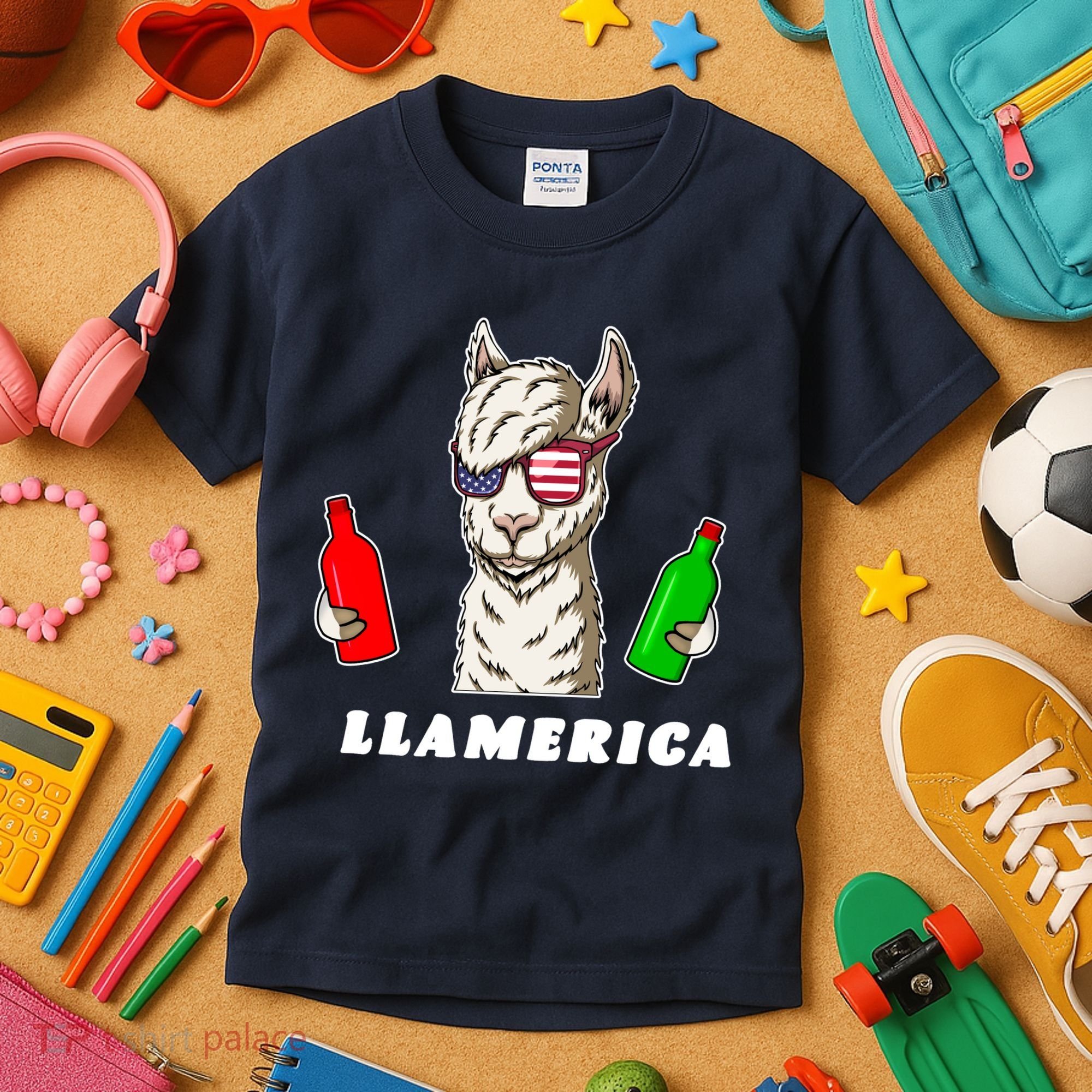 Llamerica Funny USA Kids T-Shirt