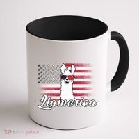 Llamerica Merica Flag Coffee Mug thumb 1