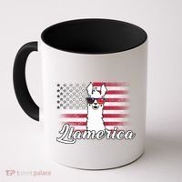 Llamerica Merica Flag Coffee Mug thumb 0