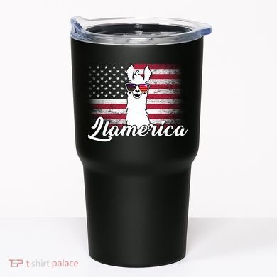 Llamerica Merica Flag Tumbler
