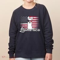 Llamerica Merica Flag Women's Sweatshirt thumb 0