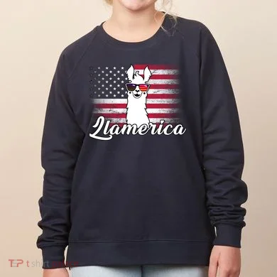 Llamerica Merica Flag Women's Sweatshirt