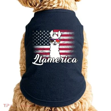 Llamerica Merica Flag Doggie Tank