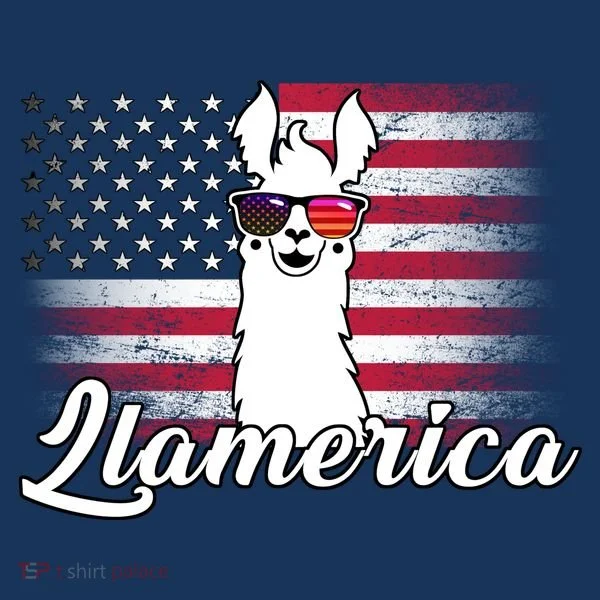 Llamerica Merica Flag Doggie Tank