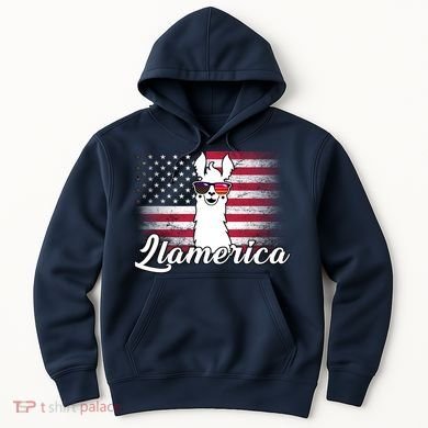 Llamerica Merica Flag Hoodie