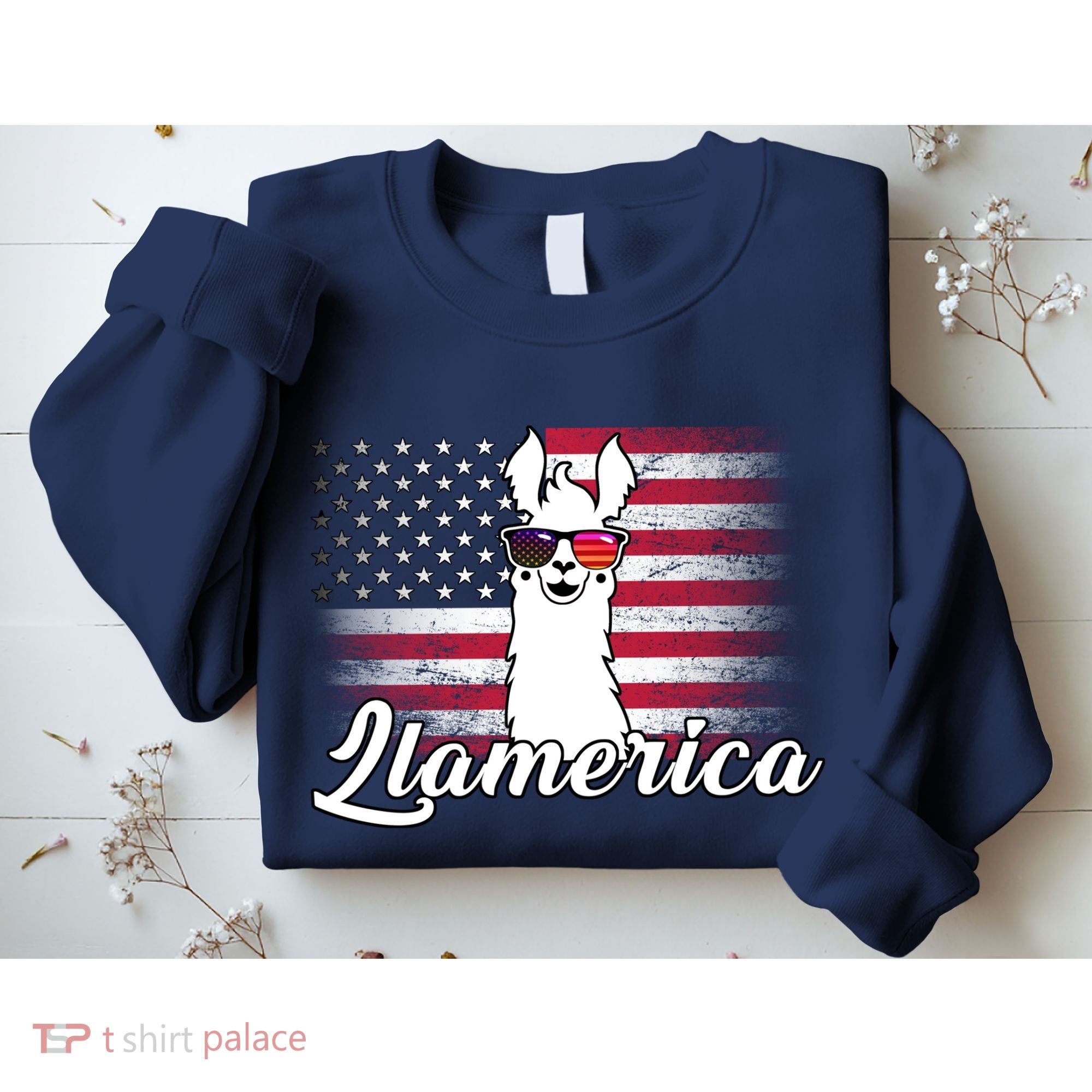 Llamerica Merica Flag Sweatshirt