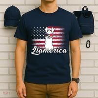 Llamerica Merica Flag T-Shirt thumb 6