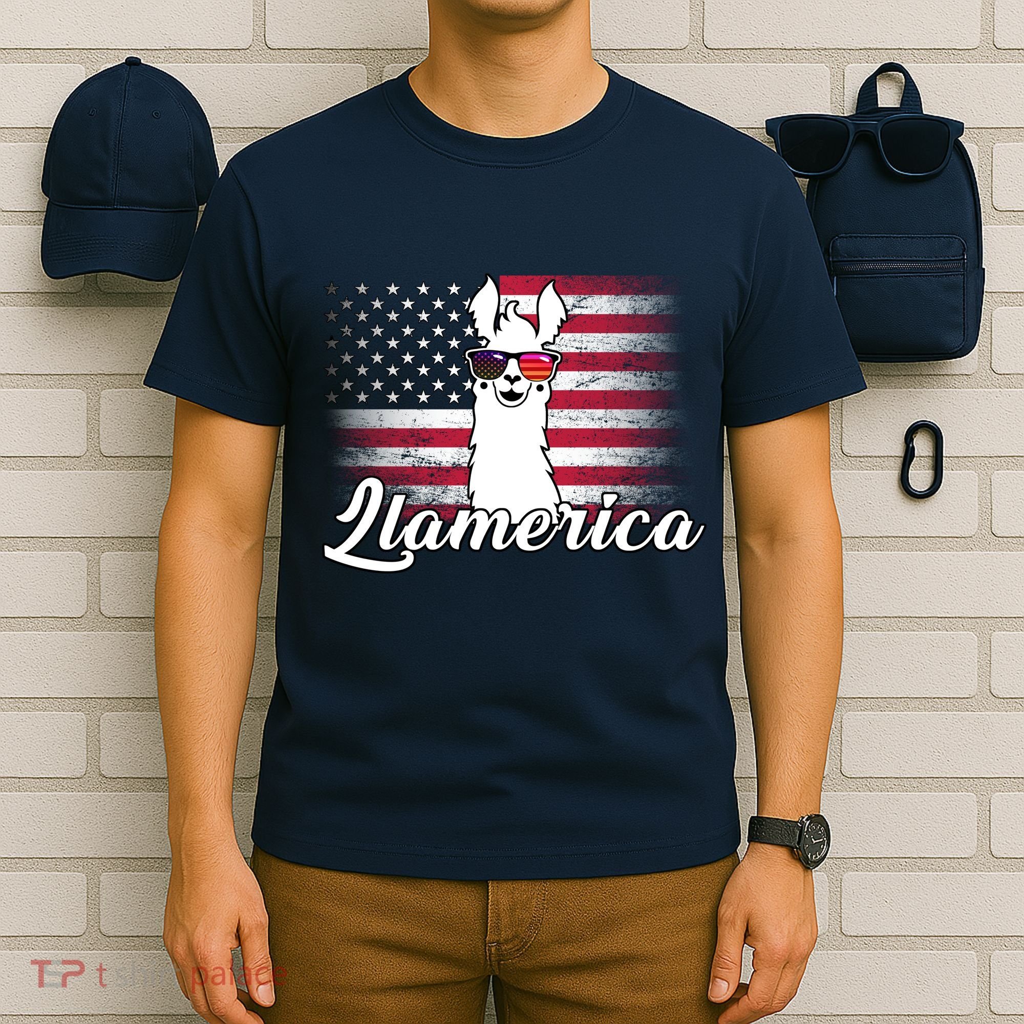 Llamerica Merica Flag T-Shirt
