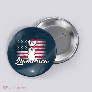 Llamerica Merica Flag Button