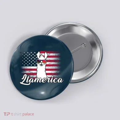 Llamerica Merica Flag Button