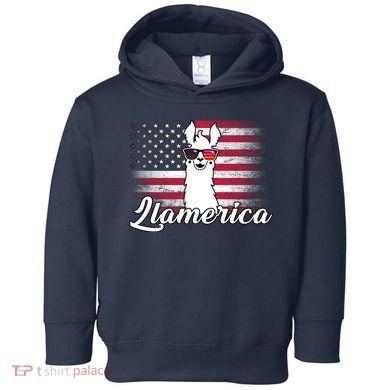 Llamerica Merica Flag Toddler Hoodie