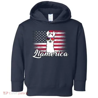 Llamerica Merica Flag Toddler Hoodie