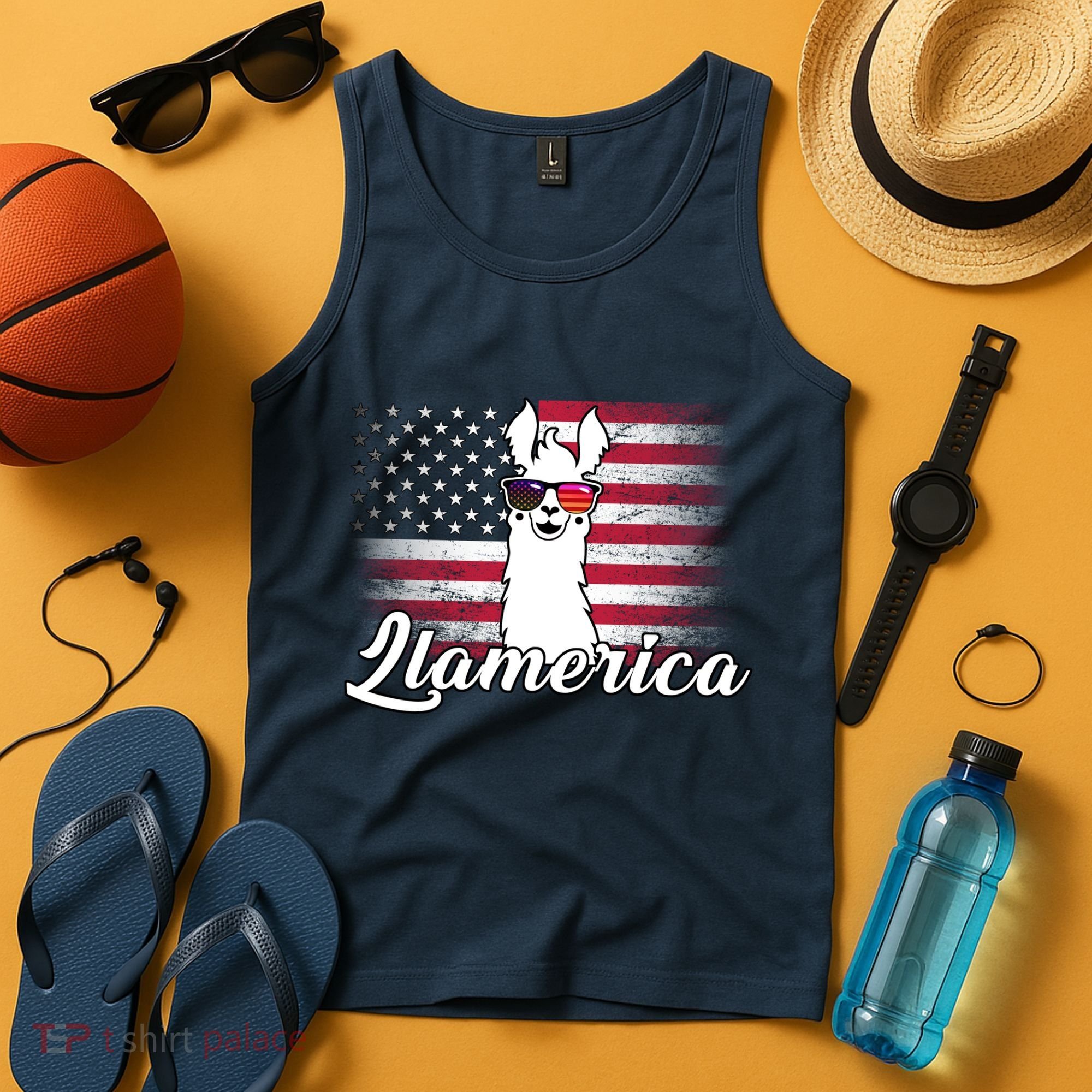 Llamerica Merica Flag Tank Top