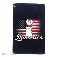 Llamerica Merica Flag Golf Towel thumb 0