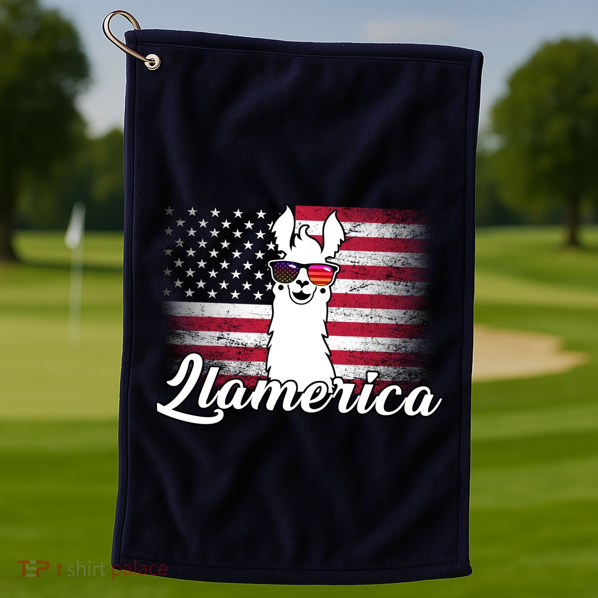 Llamerica Merica Flag Golf Towel