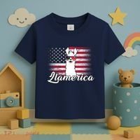 Llamerica Merica Flag Toddler T-Shirt thumb 3