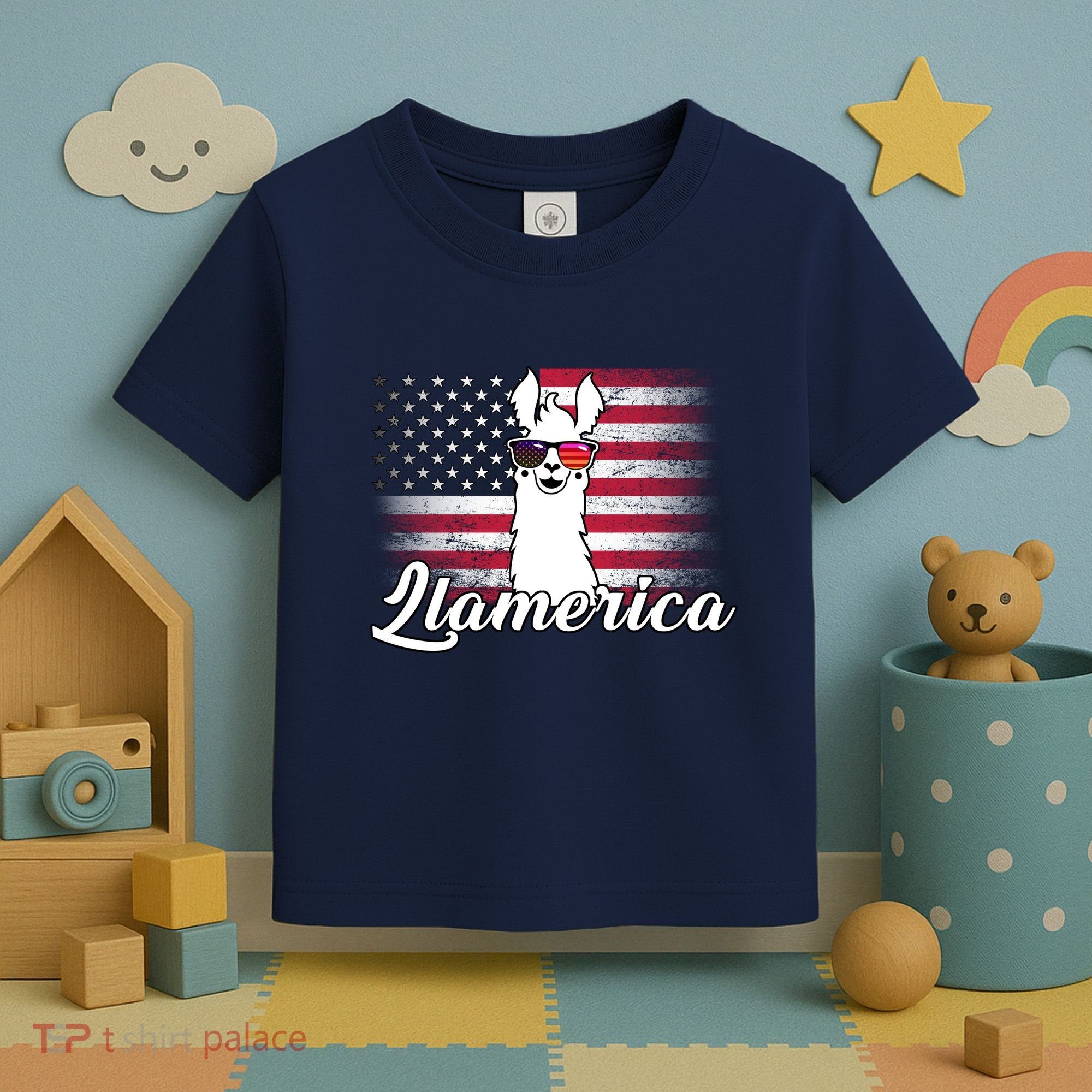 Llamerica Merica Flag Toddler T-Shirt