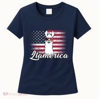 Llamerica Merica Flag Women's T-Shirt thumb 0