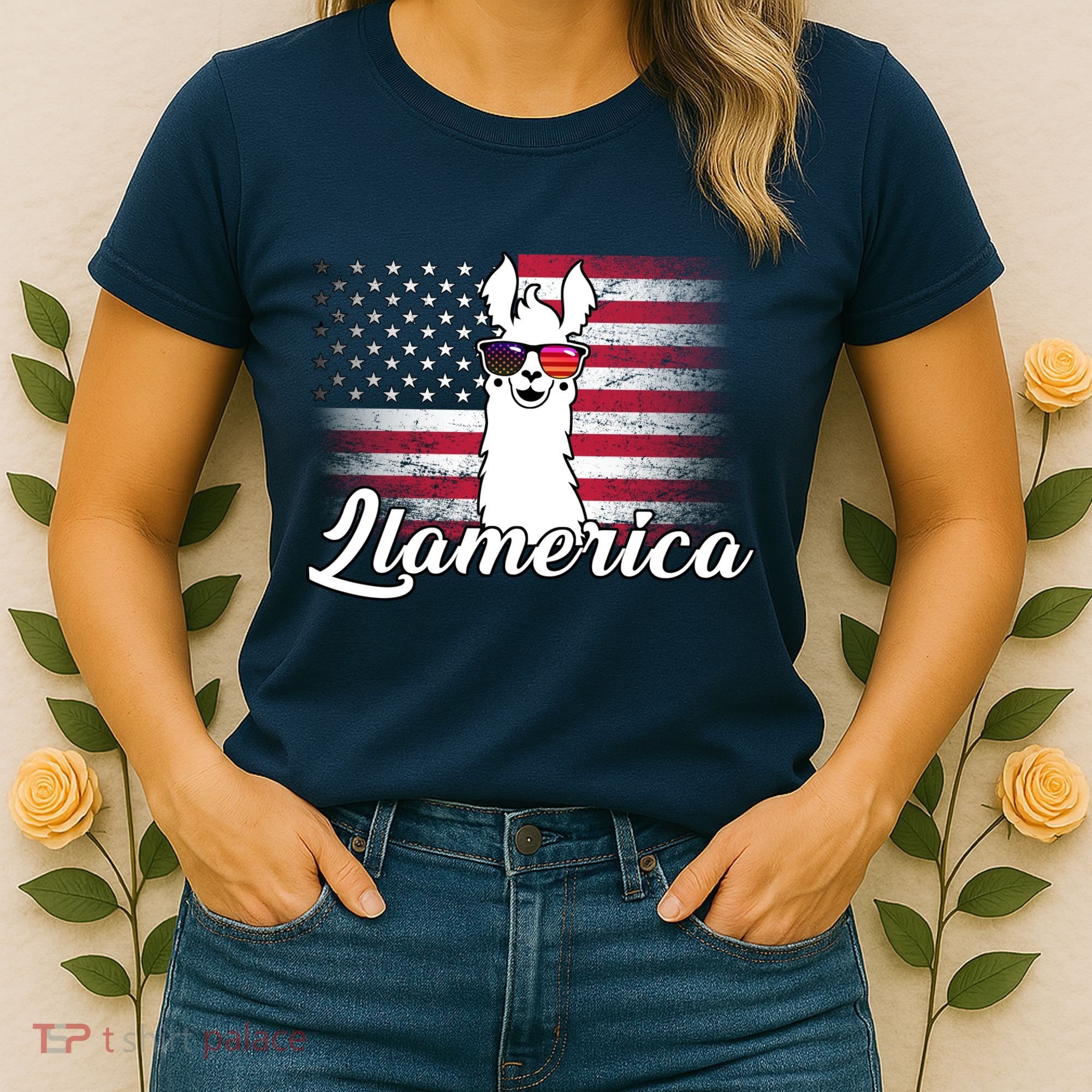 Llamerica Merica Flag Women's T-Shirt