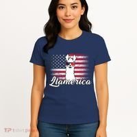 Llamerica Merica Flag Women's T-Shirt thumb 4