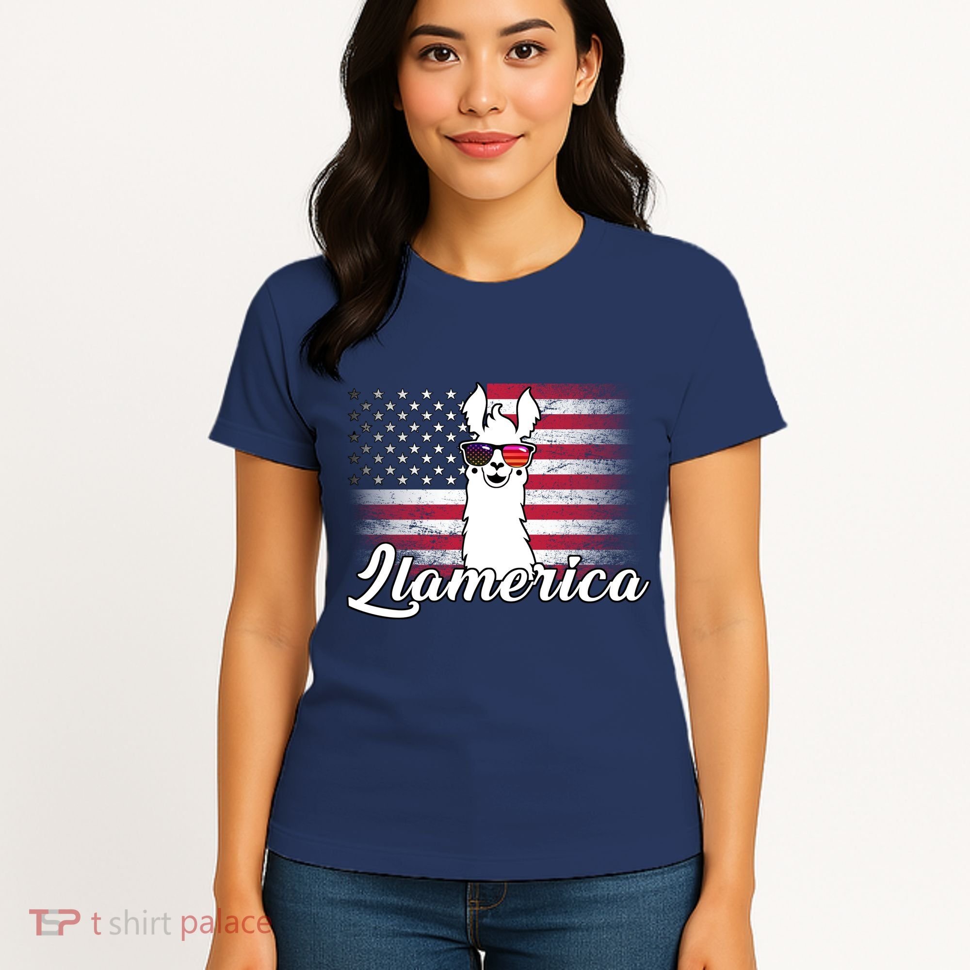 Llamerica Merica Flag Women's T-Shirt