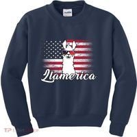 Llamerica Merica Flag Kids Sweatshirt thumb 0