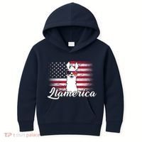 Llamerica Merica Flag Kids Hoodie thumb 0