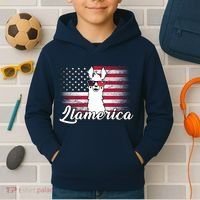 Llamerica Merica Flag Kids Hoodie thumb 2