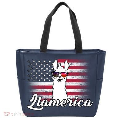 Llamerica Merica Flag Tote Bag