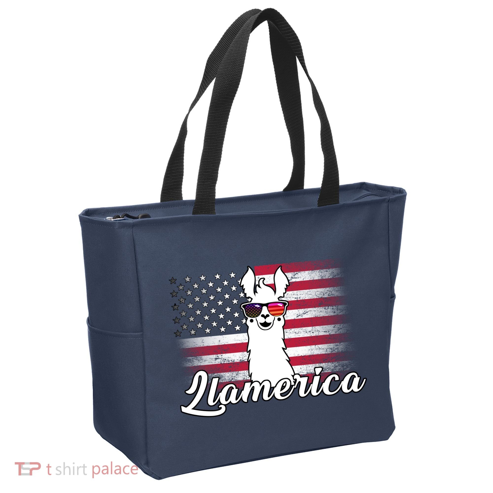 Llamerica Merica Flag Tote Bag