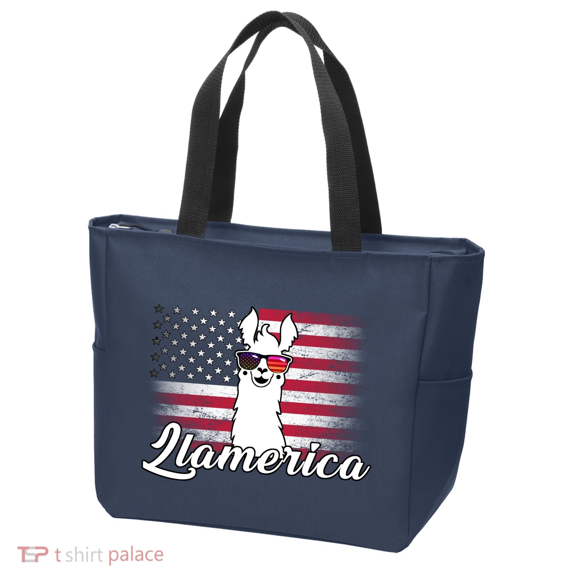 Llamerica Merica Flag Tote Bag