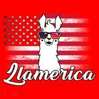 Llamerica Merica Flag Santa Hat thumb 1