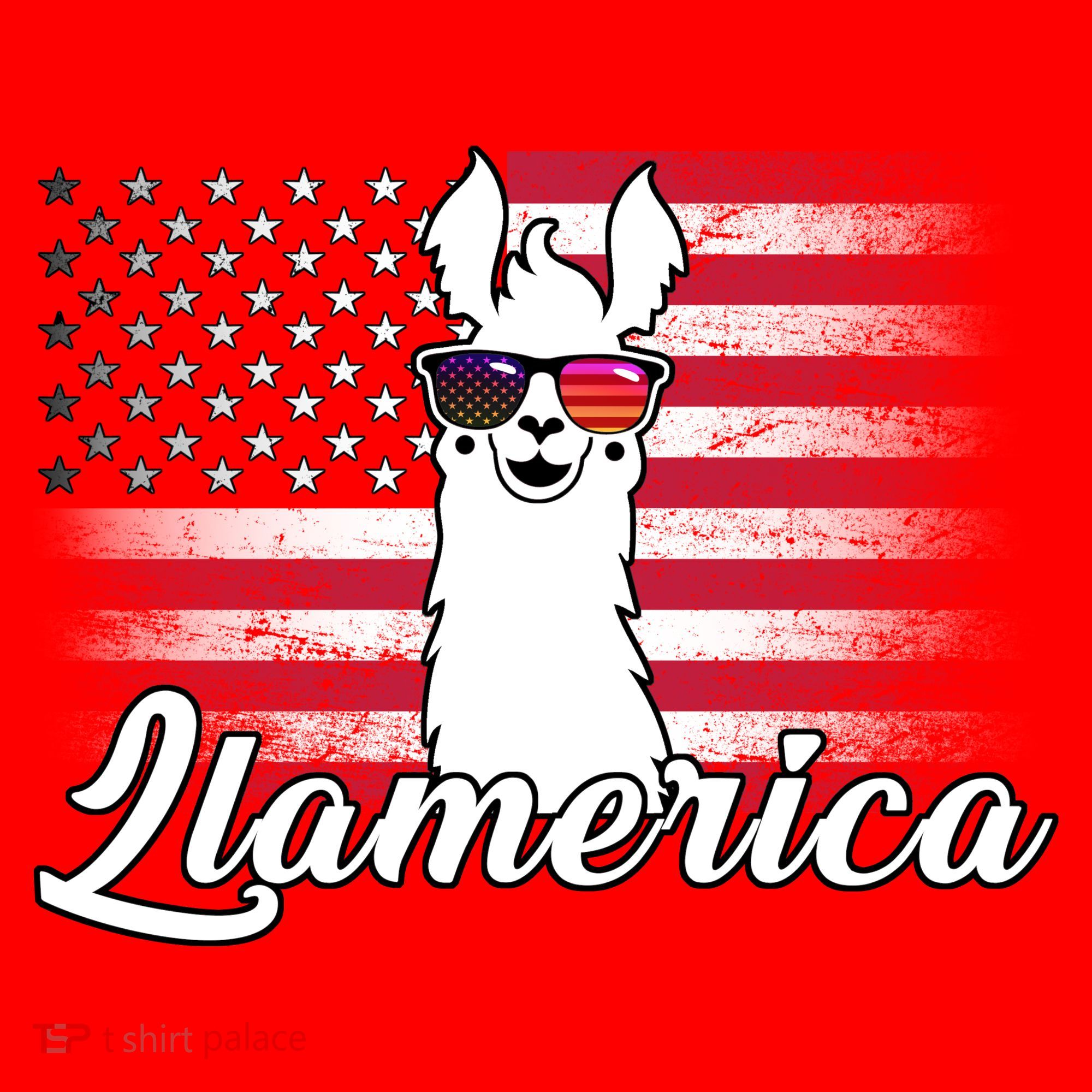 Llamerica Merica Flag Santa Hat