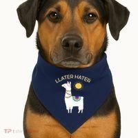 Llater Hater Llama USA-Made Doggie Bandana thumb 1